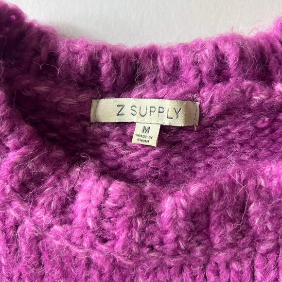 Z SUPPLY ETOILE SWEATER AZALEA  Crew Neck Women’s Medium Winter - Picture 4 of 6